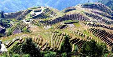 An aerial shot of hills